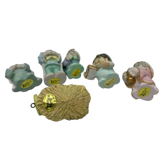 Vintage Hand-Painted Ceramic Nativity With Baby Jesus Ornaments Set Of 6 - Picture 13 of 14